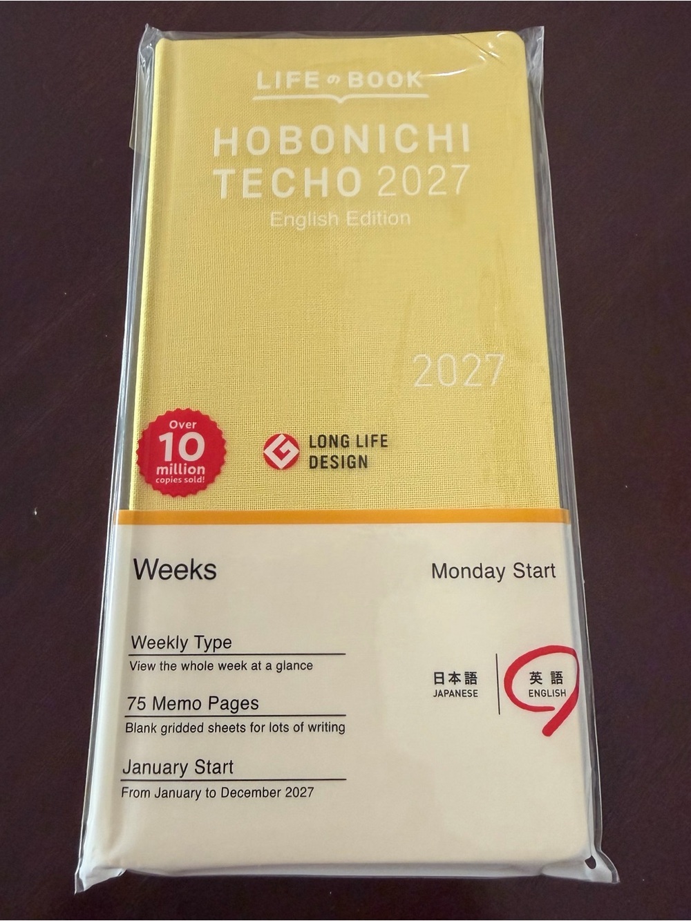 Hobonichi Techo 2027 English Edition - Canaria Yellow